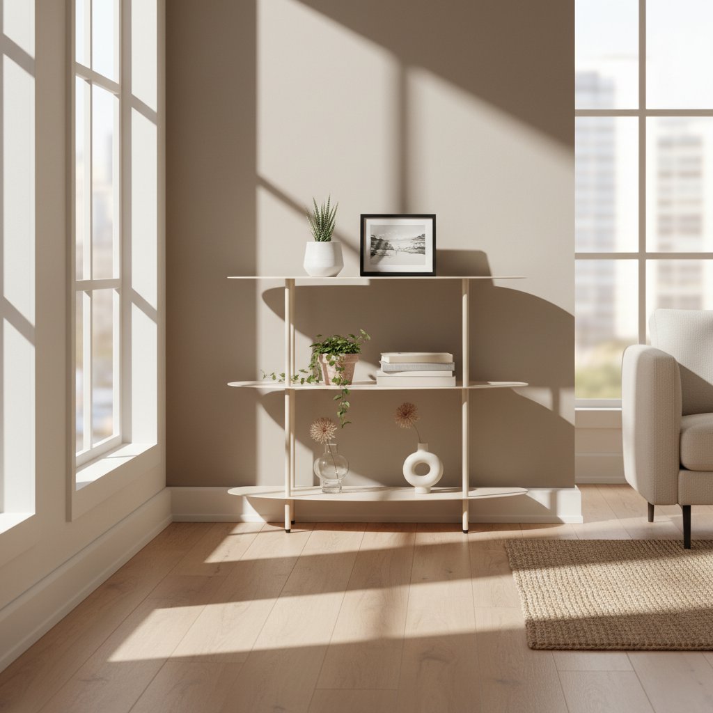 Rek ijzer off-white 90x28x81 cm
