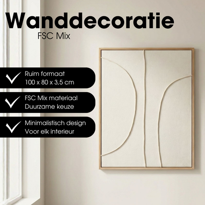 Wanddecoratie 100x80x3.5 cm beige polyester