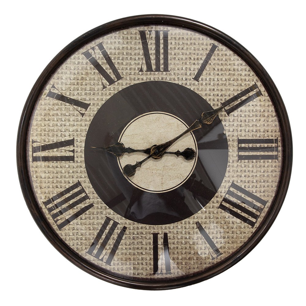 Wandklok 50 cm bruin beige kunststof
