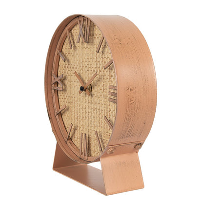 Tafelklok 24 cm bruin MDF