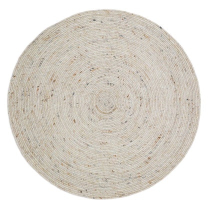 Vloerkleed rond 160 cm wol katoen havermout