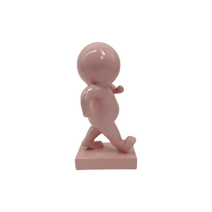 Beeldje roze polyresin 10x11x20 cm