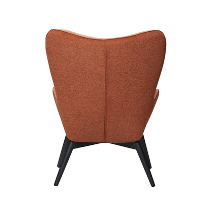 Armchair in copper structural fabric