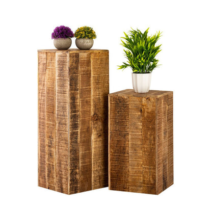 Bloemzuil 27x27 Cm Hoogte 50 Of 73 Cm Mangohout Decoratief