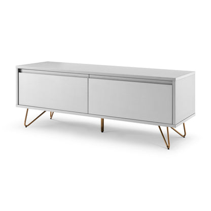 Lowboard 120x40x45 cm wit goud met lade