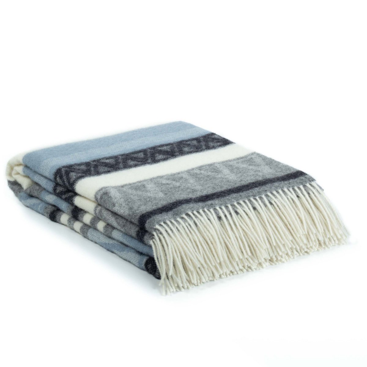 Wollen deken Triangel blauw
