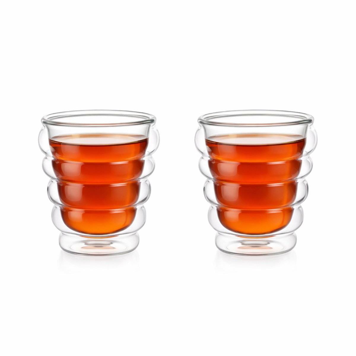 Dubbelwandige glazen bekers 250 ml set van 2