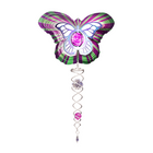 Windspinner Spin Art Butterfly Purple Crystal Tail 60 Cm