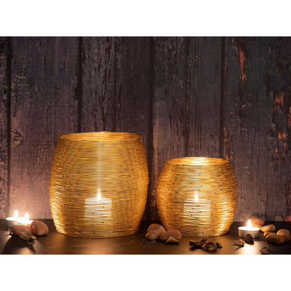 Tealight Houder 12 Delige Twee Maten Lantaarns Goud Zilver
