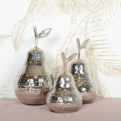 Decorative silver pear 12x12x22.5 cm