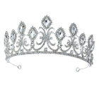 Kroon Ø 15x6 cm zilver metaal kristal