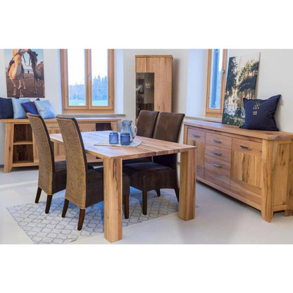 Rattan Eetkamerstoelen Set Van 6 Met Zittingen Wildleer Look