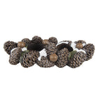 Tealight holder 27 cm Brown Polyresin Pinecones Tealight holder