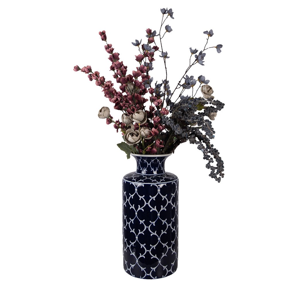 Vaas Ø 19x41 cm Blauw Keramiek
