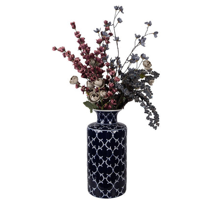 Vaas Ø 19x41 cm Blauw Keramiek