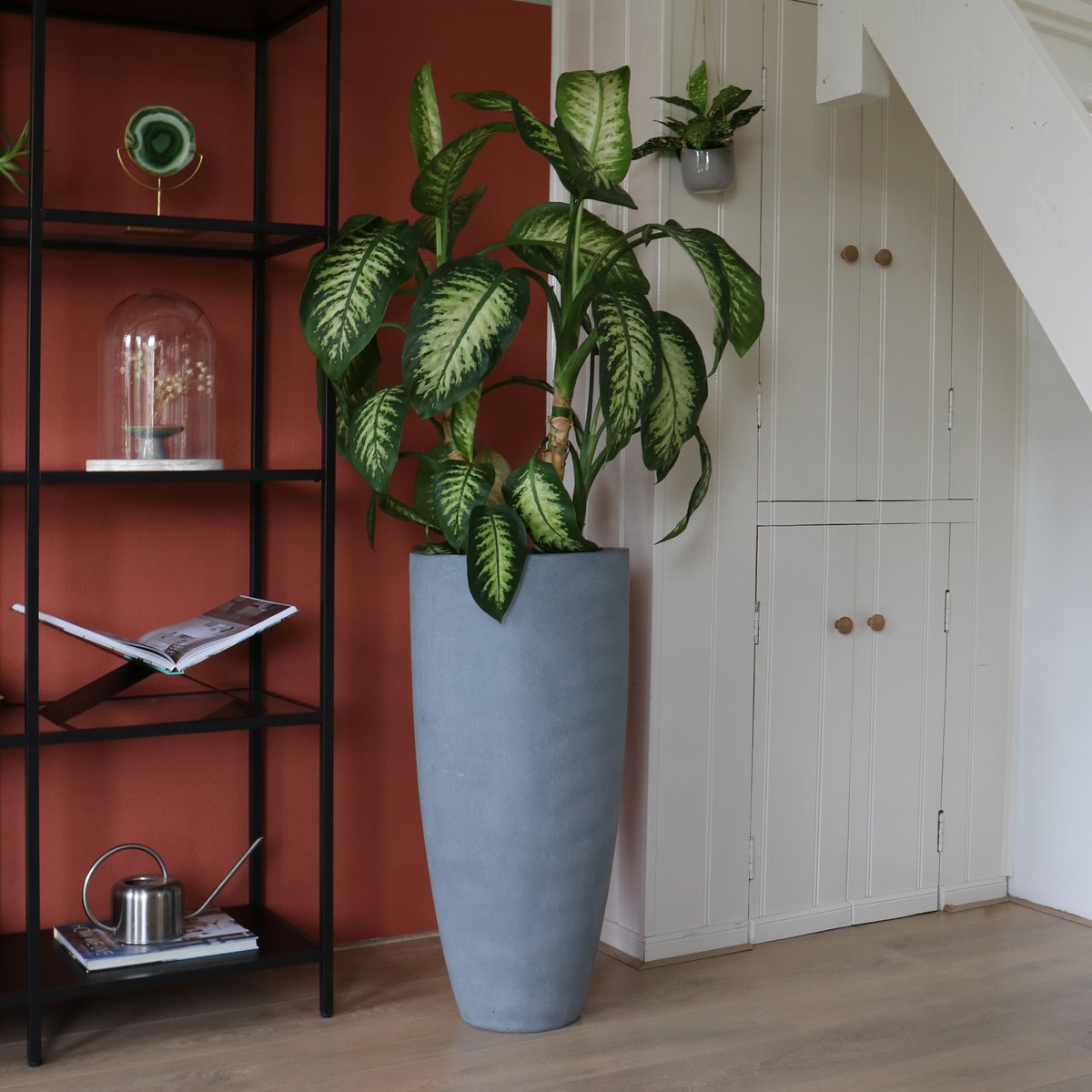 Plantenpot fiberstone Ø36.5xH80 cm grijs