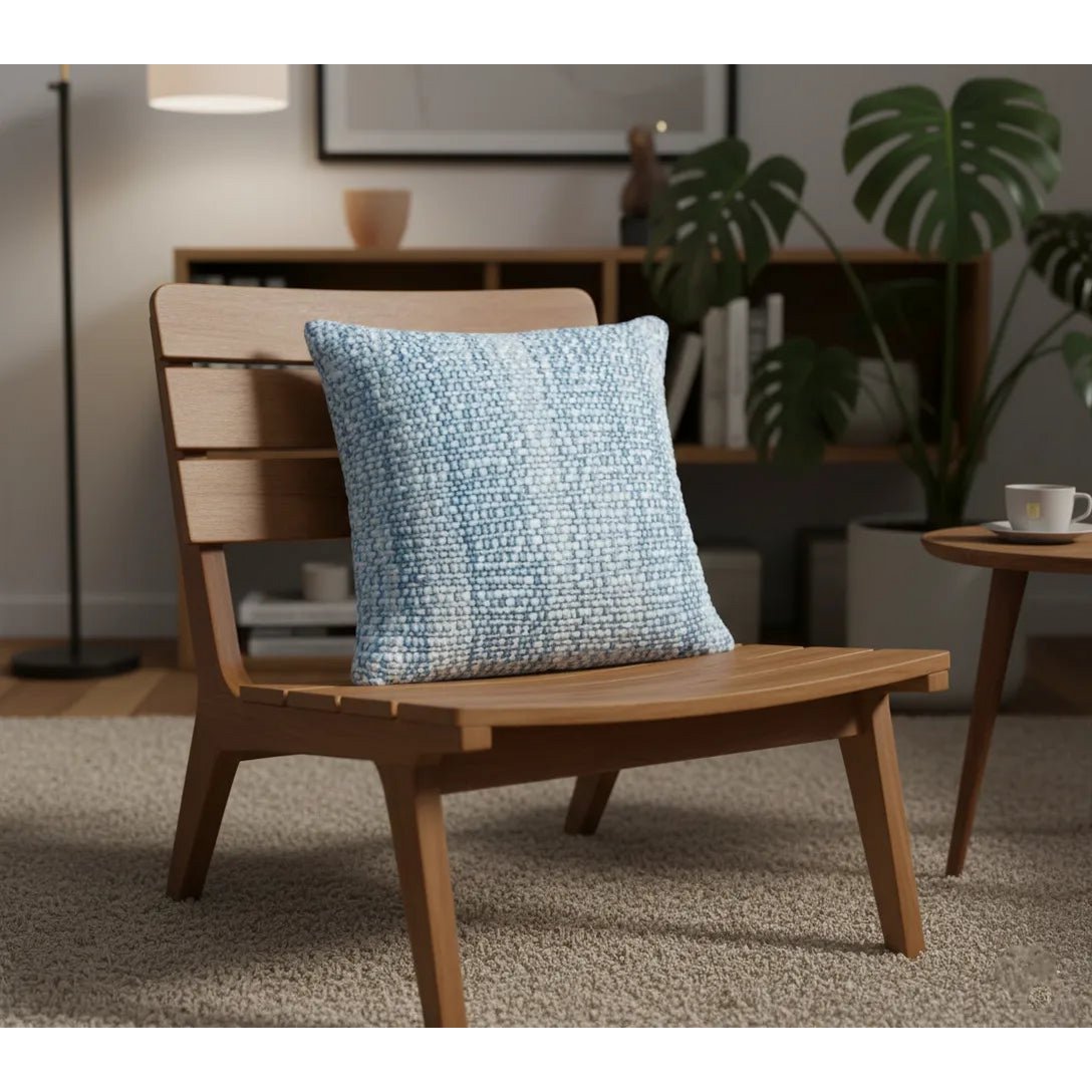 Blauwe Kussenhoes / Kussenhoes – Geweven Modern – 45x45 cm – Urbane Hide