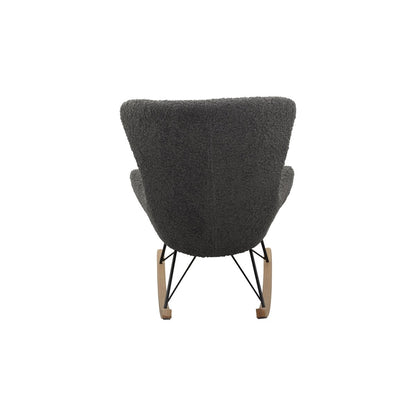 Rocking chair teddy fleece dark grey