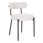 Badalona Dining Chair White Bouclé Black Legs Set Of 2