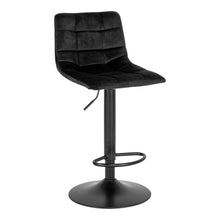 Barstoel verstelbaar polyester fluweel zwart set van 2