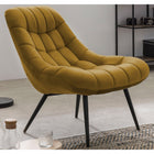 Armchair XXL velvet yellow metal black