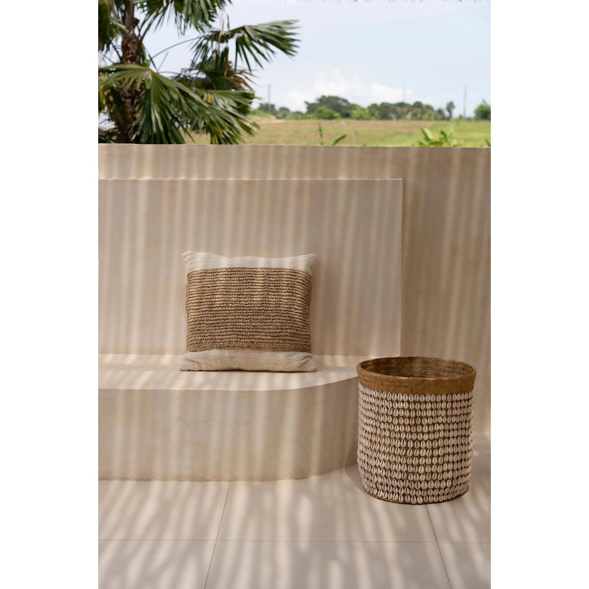 Pandan mand schelpen handgemaakt