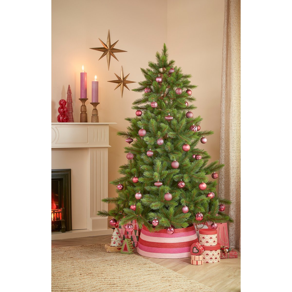 Kerstballen set  Fuchsia