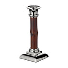 Kandelaar bamboe staal 20 cm zilver