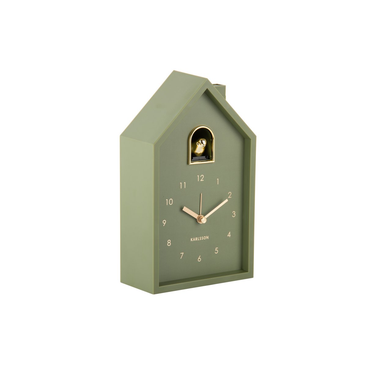Wekker koekoek groen 12x20x15 cm plastic