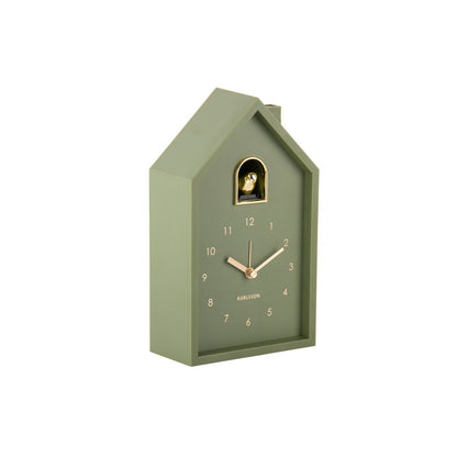 Wekker koekoek groen 12x20x15 cm plastic