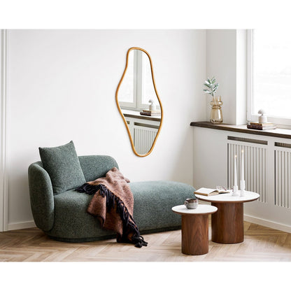 Salontafel ø60x42 cm keramiek/essenfineer wit donkerbruin