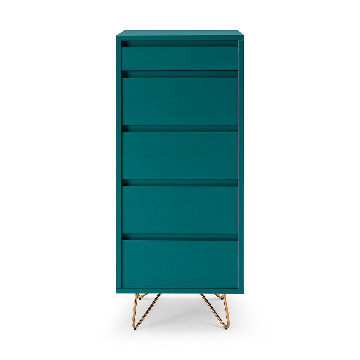 Ladekast 45x40x110 cm blauw met spiegel MDF metaal