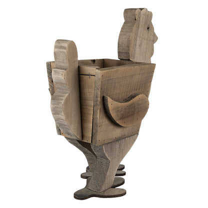 Flower Pot Chicken 35x18x40 cm Brown Wood Indoor Flower Pot