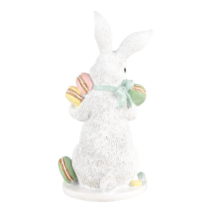 Decoratie Beeld Konijn 25 cm Wit Kunststof Macarons