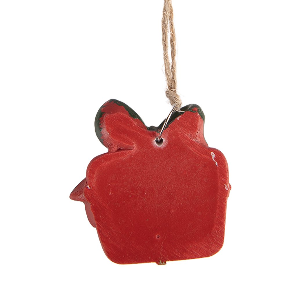 Kersthanger Cadeau 4x1x4 cm Rood Kunststof