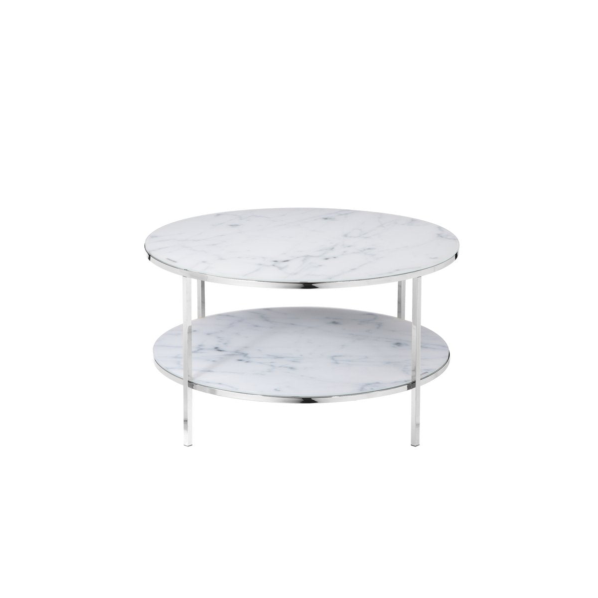 Coffee table with 2 shelves Ø 80 cm
