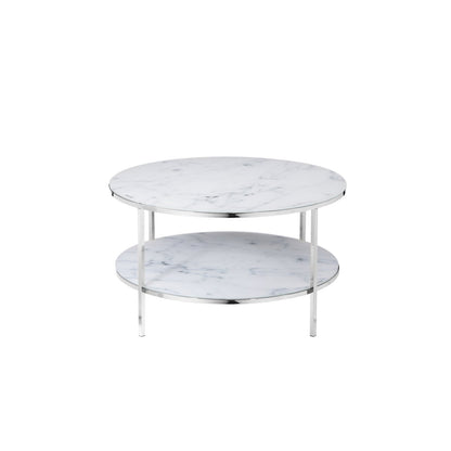 Coffee table with 2 shelves Ø 80 cm