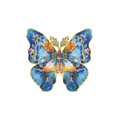 Houten legpuzzel Morpho Helena 28,8x27,6 cm berkenmultiplex