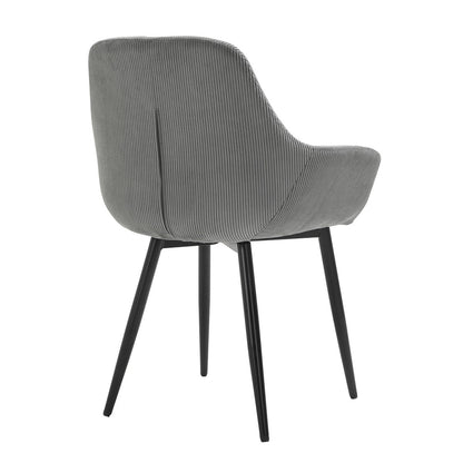 Fauteuil set 2 stuks grijs corduroy 64x86x59 cm