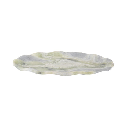 Dienblad ovaal 40x25 cm groen marmer