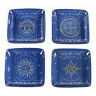 Kopjes set van 4 blauw porselein 12x12x2 cm