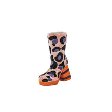 Bloemenvaas boot luipaardprint roze oranje 18x8x24 cm