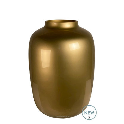 Vaas glas goud Ø25 x H35 cm