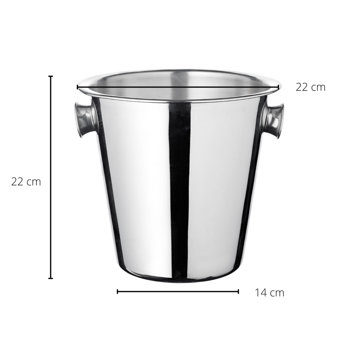 Champagnekoeler set van 3 Ø 21 cm RVS