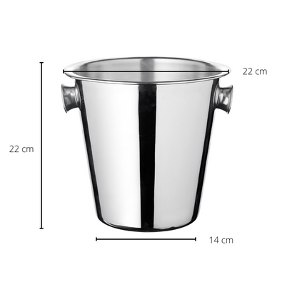 Champagnekoeler set van 3 Ø 21 cm RVS