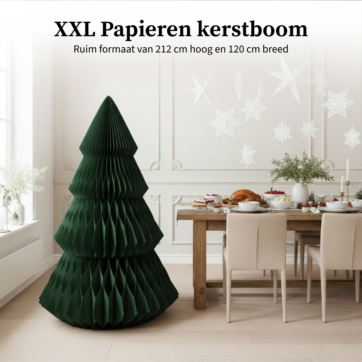 Decoratieve kerstboom papier 120x212 cm groen