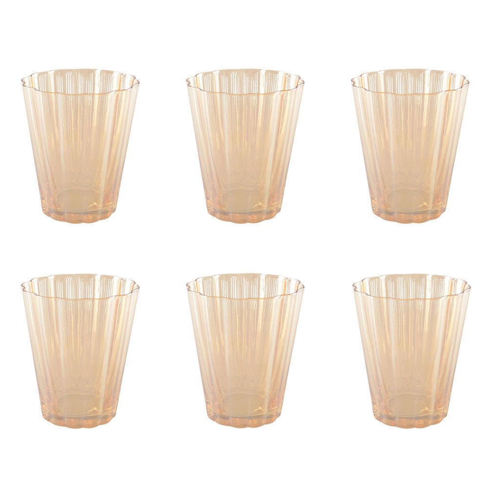 Waterglazen set van 6 verguld