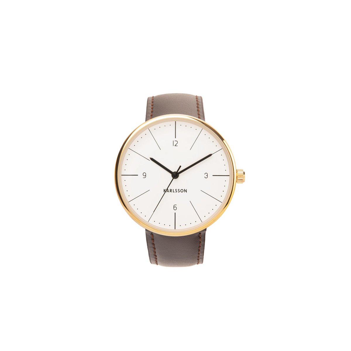 Karlsson Kijk Normann Steel horloge 4 cm staalzwart staalwit