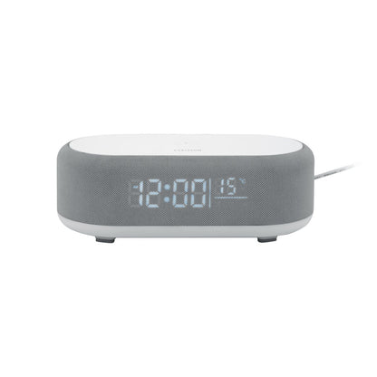 Wekker grijs met draadloze telefoonoplader en bluetooth