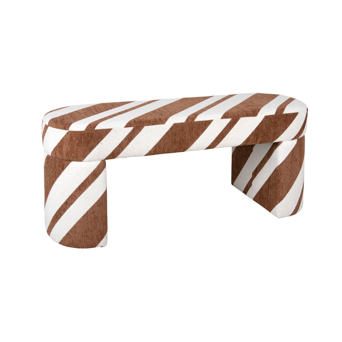 Bankje 101x101x43 cm bruin polyester